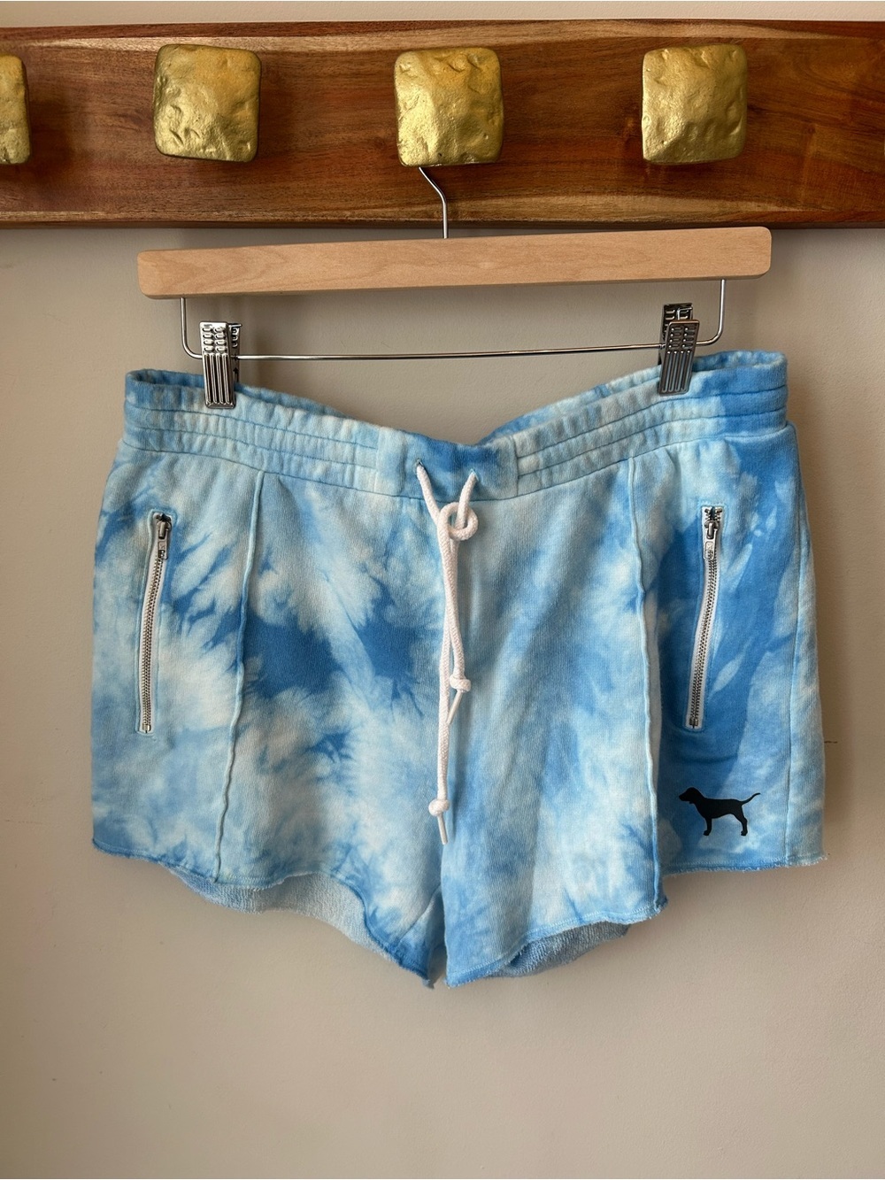 PINK Victoria's Secret Blue Tie-Dye Lounge Shorts Y2K Coastal Cool Girl Size M